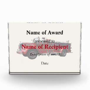 Classic Fire Engine Acrylic Award