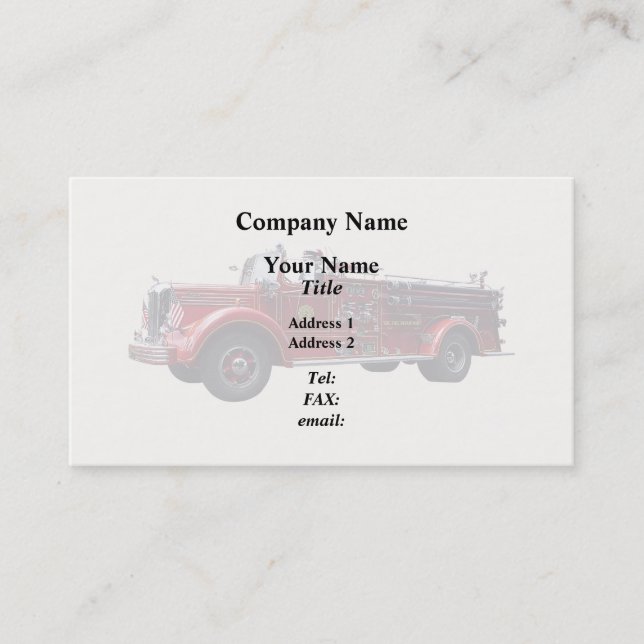 Classic Fire Engine Business Card (Front)