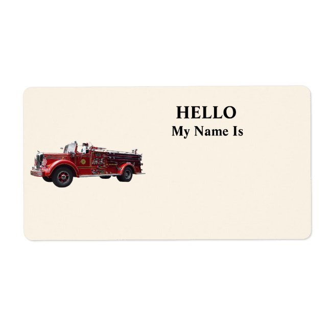 Classic Fire Engine Label (Front)