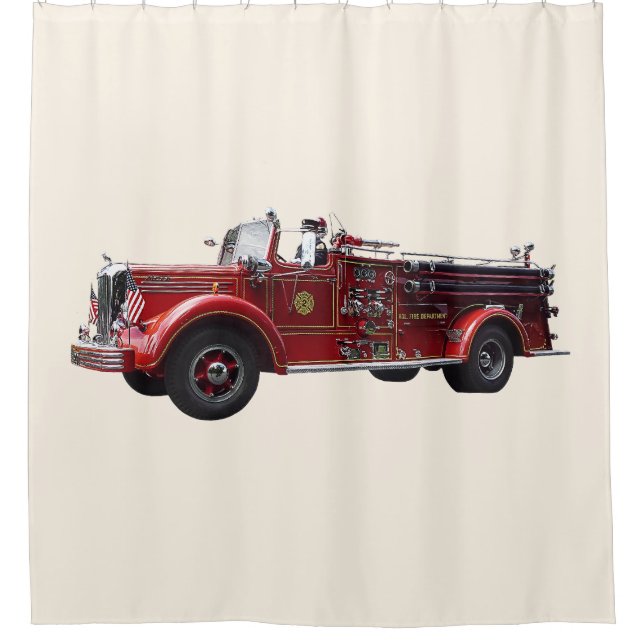 Classic Fire Engine Shower Curtain (Front)