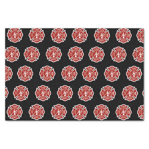 Classic Fire Fighter Symbol Pattern Black Tissue Paper