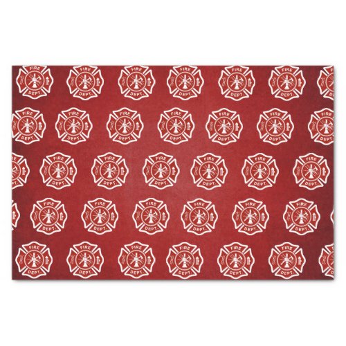 Classic Fire Fighter Symbol Pattern Red Tissue Paper