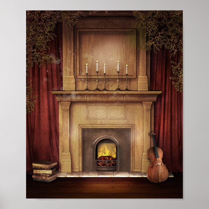 fireplace poster