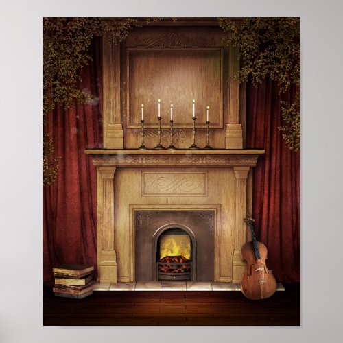 Classic Fireplace Poster