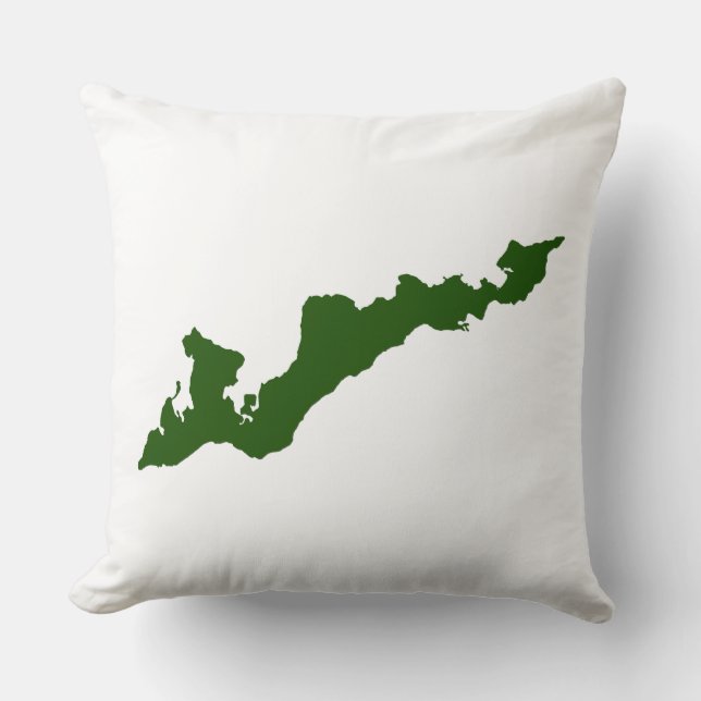 Classic Fishers Island Logo Pillow - Green (Front)