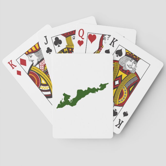 Classic Fishers Island Logo Playing Cards - Green (Back)
