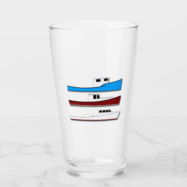 Classic Fishing Boats Glass (Front)