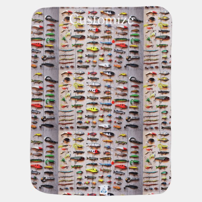 Classic Fishing Lures Thunder_Cove Baby Blanket (Back)