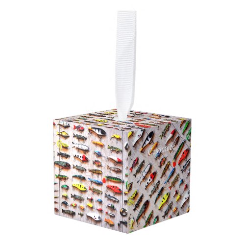 Classic Fishing Lures  Thunder_Cove Cube Ornament