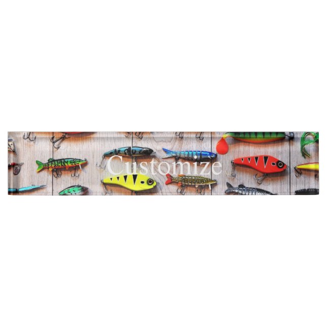 Classic Fishing Lures  Thunder_Cove Desk Name Plate (Front)