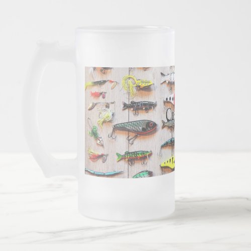 Classic Fishing Lures Thunder_Cove Frosted Glass Beer Mug