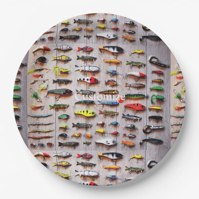 Classic Fishing Lures Thunder_Cove  Paper Plates (Front)