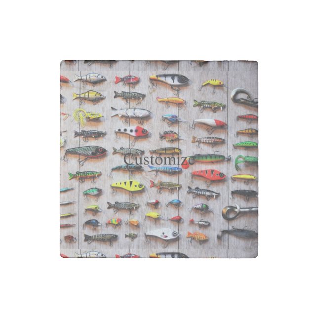 Classic Fishing Lures  Thunder_Cove   Stone Magnet (Front)