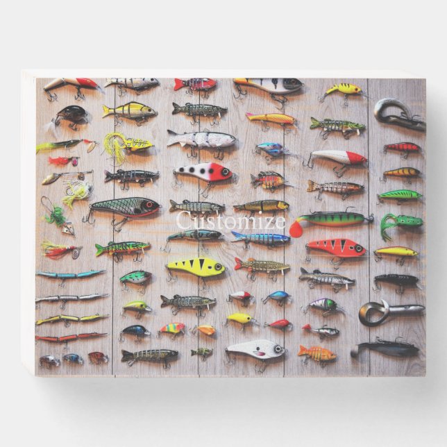 Classic Fishing Lures Thunder_Cove Wooden Box Sign (Front Horizontal)