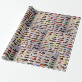 aqua fishing lures wrapping paper