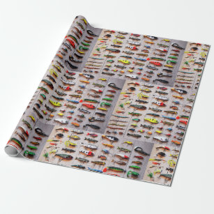 Fishing Lures Advertising Fisherman Art Wrapping Paper, Zazzle