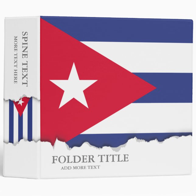 Classic Flag of Cuba Binder (Front/Spine)