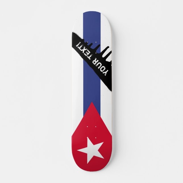 Classic Flag of Cuba Skateboard Deck (Front)