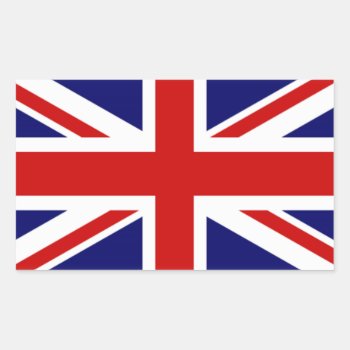 Classic Flag Of The United Kingdom Rectangular Sticker by FUNNSTUFF4U at Zazzle