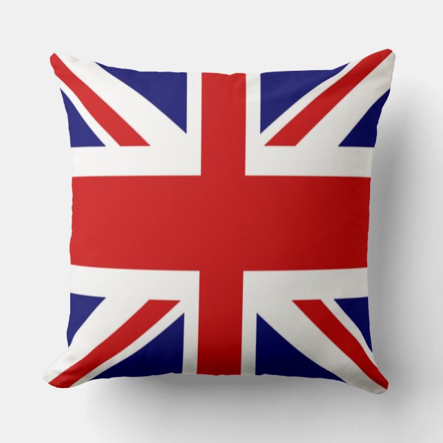 Classic Flag of the United Kingdom The Union Jack Throw Pillow (Front)
