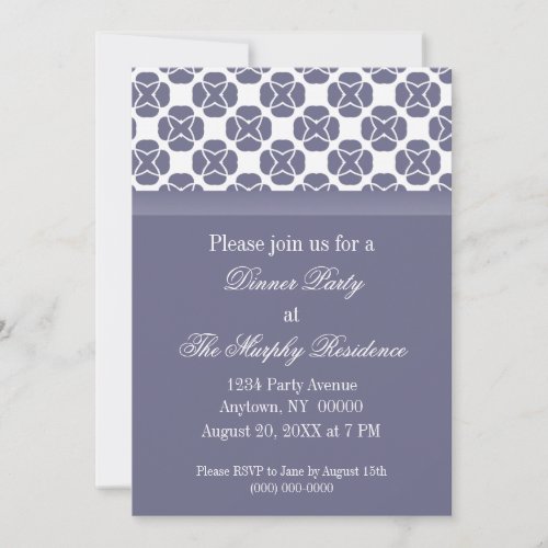 Classic Flair Dinner Party Invitation Periwinkle Invitation
