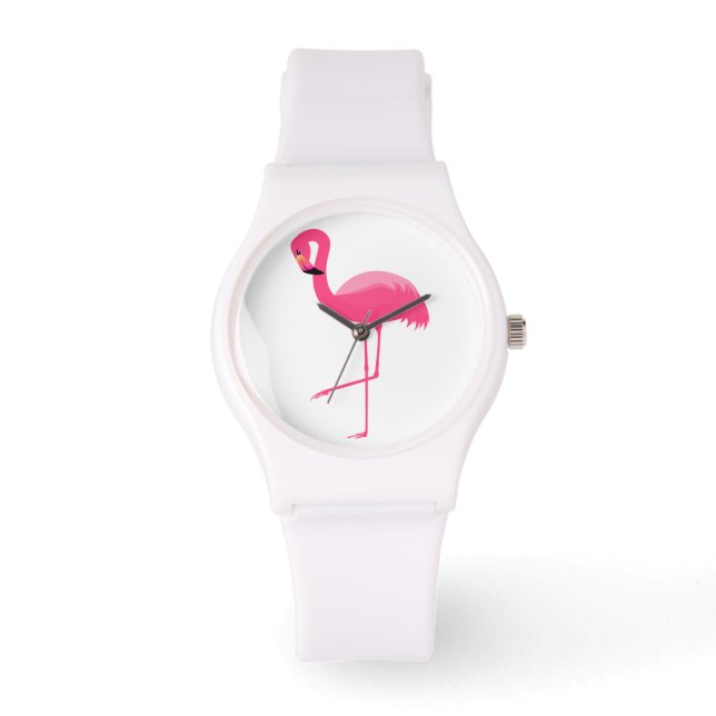 CLASSIC FLAMINGO CUSTOM WHITE WATCH (Front)