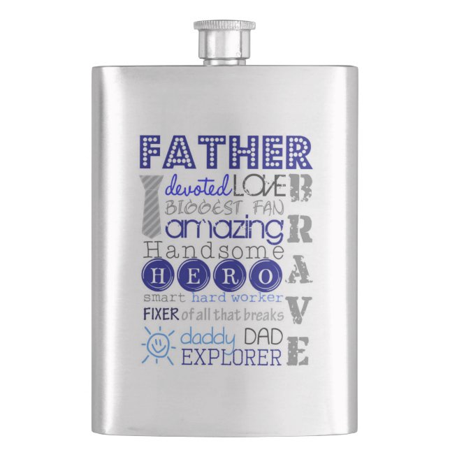 Classic Flask/Dad Typography Flask (Front)