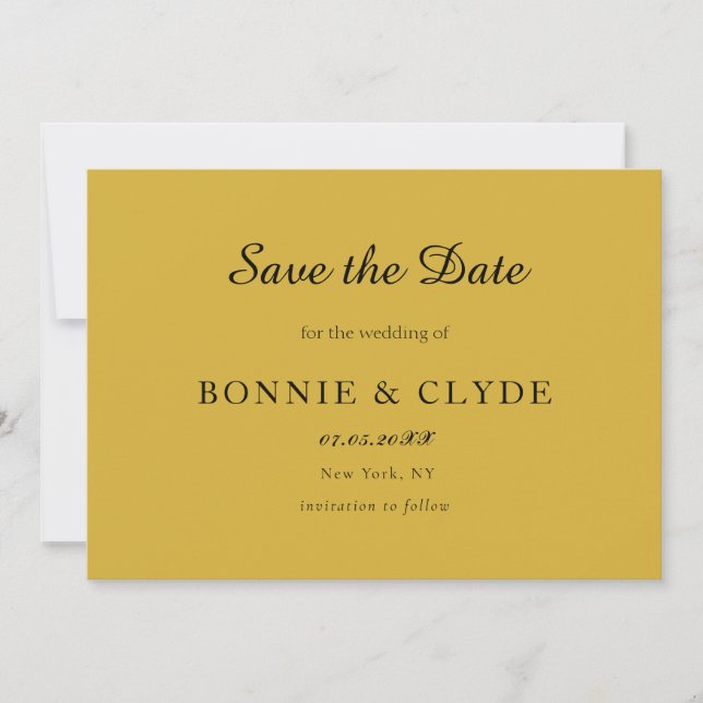 Classic Flat Wedding Save the Date with Modern Sty (Front)