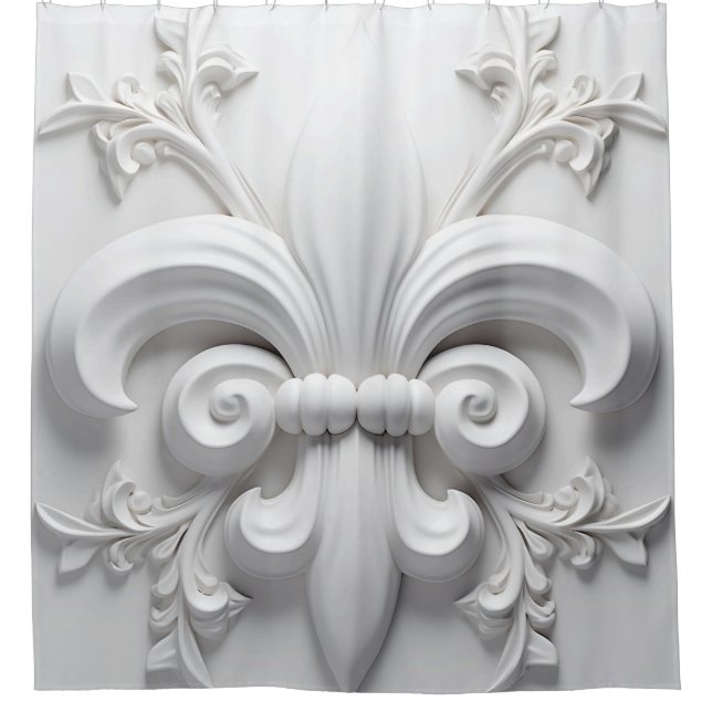 Classic Fleur De Lis Showercurtain Shower Curtain (Front)