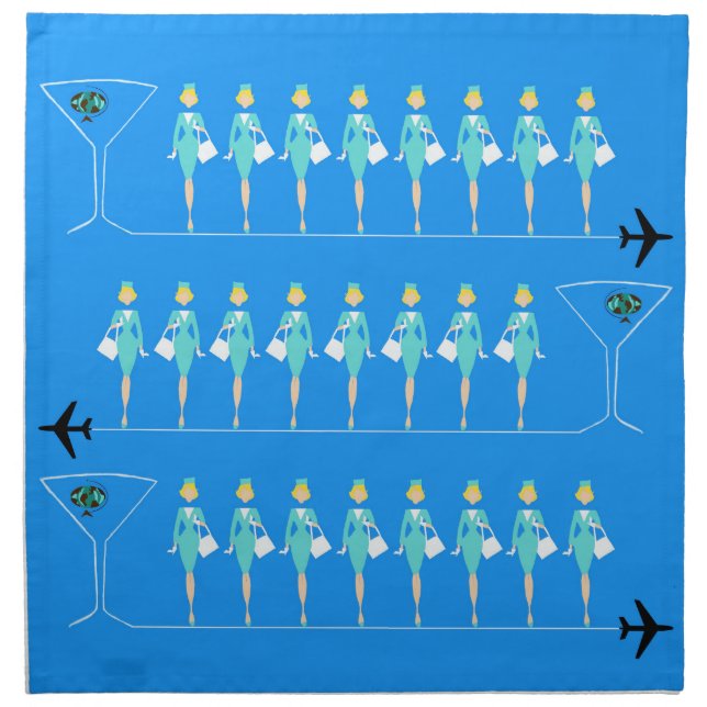 Classic Flight Attendant Cloth Napkins (Front)