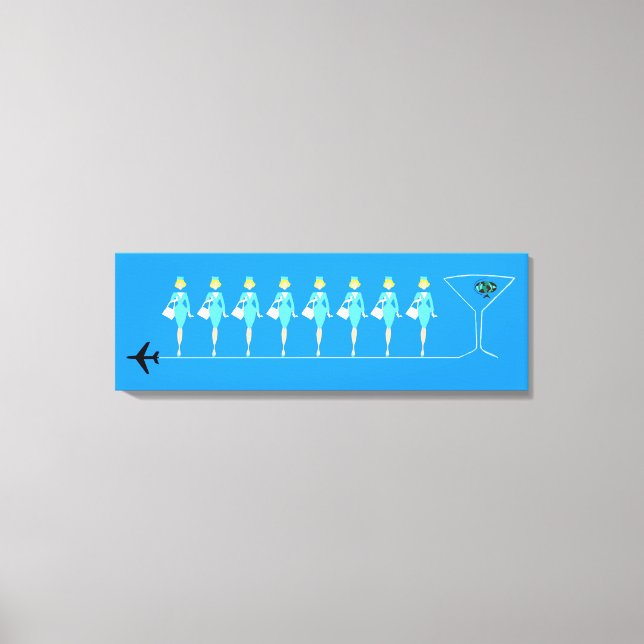 Classic Flight Attendant Stretched Canvas Print (Front)