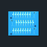 Classic Flight Attendant Stretched Canvas Print<br><div class="desc">When you see this Classic Flight Attendant Stretched Canvas Print, it will be love at first flight! Inspired by 1960's minimalist art, this design features a vibrant, sky blue background. There are rows of identical retro flight attendants wearing aqua uniforms and pillbox hats. The lovely, poised ladies are standing at...</div>