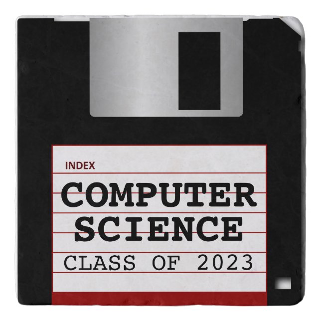 Classic Floppy Disk Personalized Graduation Trivet (Front)