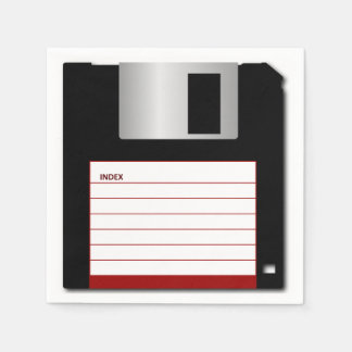 Classic Floppy Disk Red Computer Geek Napkins