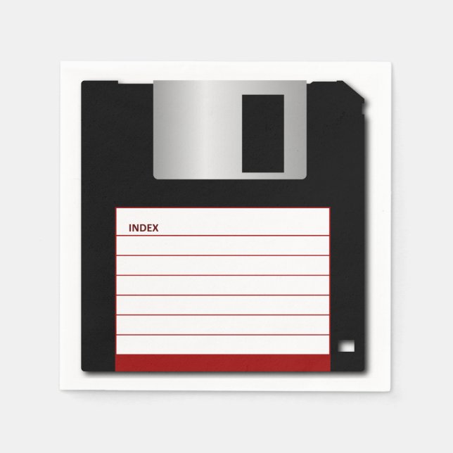 Classic Floppy Disk Red Computer Geek Napkins (Front)