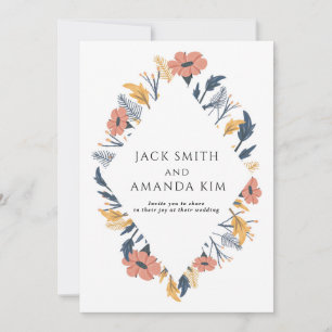 Classic Floral Blooming Flower Wedding Invitations