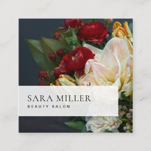 Classic Floral Bouquet Square Business Card