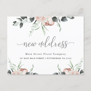 Classic Floral Business Moving Announcement Postcard