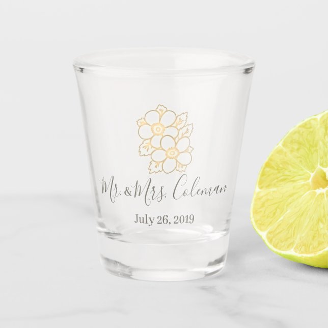 Classic Floral - Custom Shot Glass (Front)