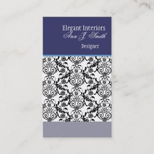 Classic Floral Damask Business Card Template