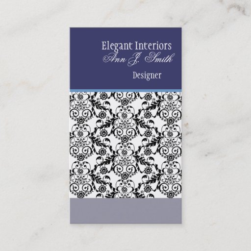 Customizable Classic Floral Damask Business Card Template