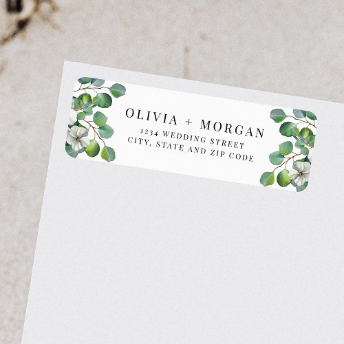 Classic Floral Eucalyptus Wedding Return Address Label