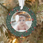 Classic Floral Frame Baby's First Christmas