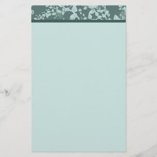 Classic Floral Green Paper Stationery