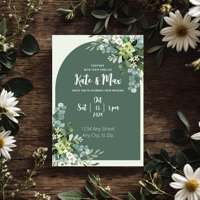 Classic Floral Mint Wedding Invitation (Creator Uploaded)