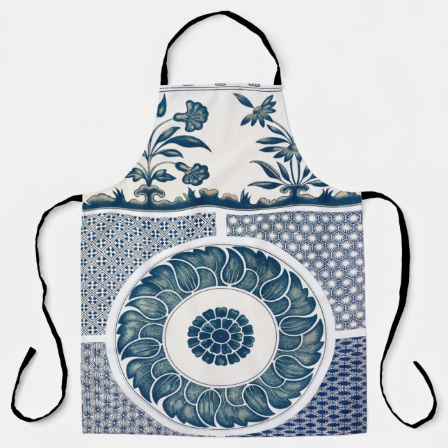 Classic Floral Ornament Print Apron (Front)