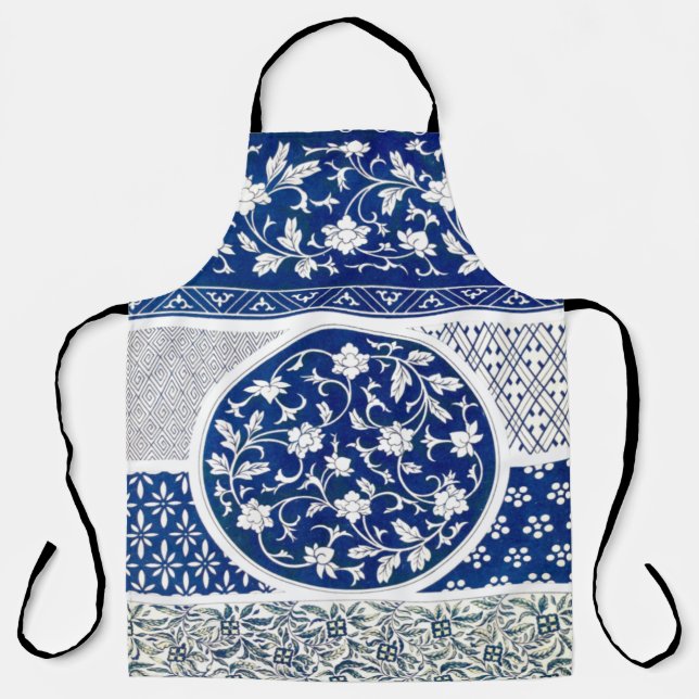 Classic Floral Ornament Print Apron (Front)