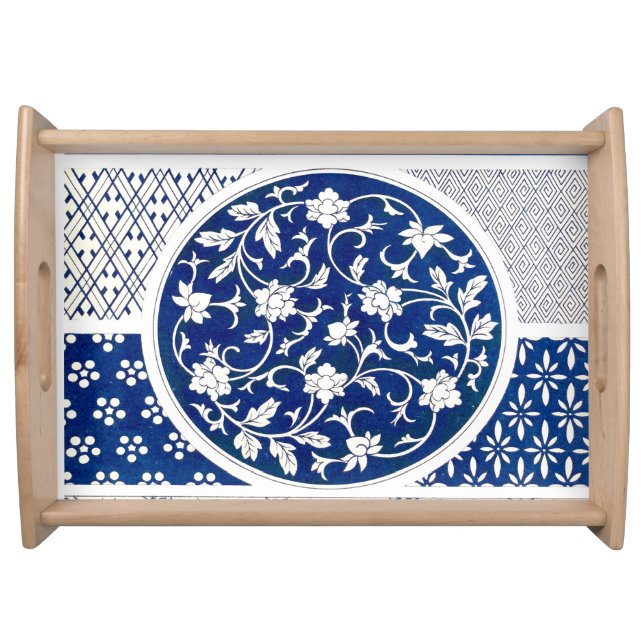 Classic Floral Ornament Print Serving Tray (Front)