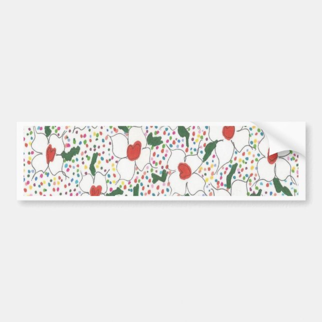 Classic Floral Pattern Bumper Sticker (Front)
