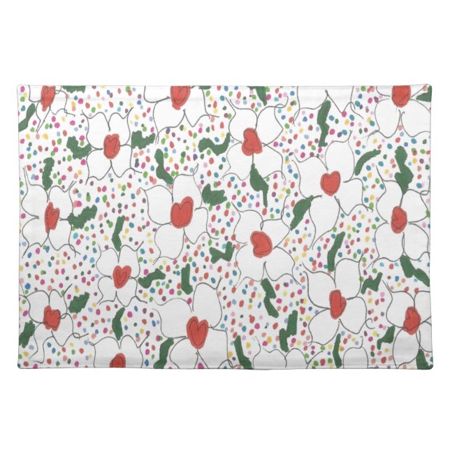 Classic Floral Pattern Cloth Placemat (Front)